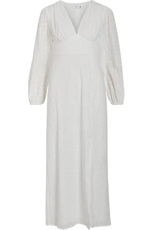 VILA Vimalina L/S Maxi Dress/Ka White