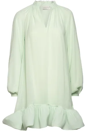 By Malina Alva Frill Detailed Mini Dress Green