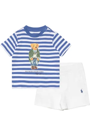 Ralph Lauren Polo Bear Cotton Tee & Mesh Short Set Patterned