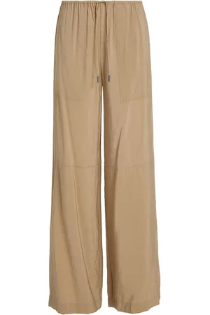 Calvin Klein Textured Wide Leg Pants Beige
