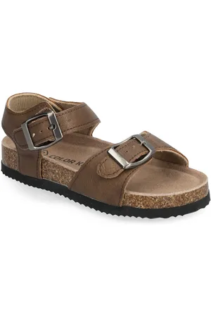 Color Kids Sandals Velcro Straps Brown