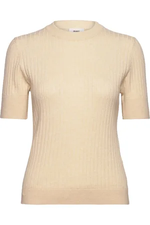 Object Objnoelle S/S Knit T-Shirt Noos Beige