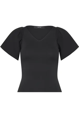 VERO MODA Vmginny Ss V-Neck Pullover Noos Black