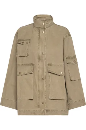 MANGO Worn-Effect Parka Khaki