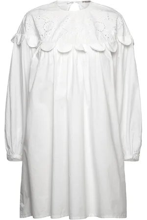 Stella Nova Embroidery Anglaise Mini Dress White