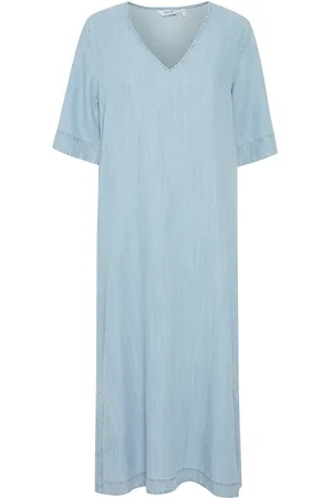 B YOUNG Bylana Vneck Dress 2 - Blue