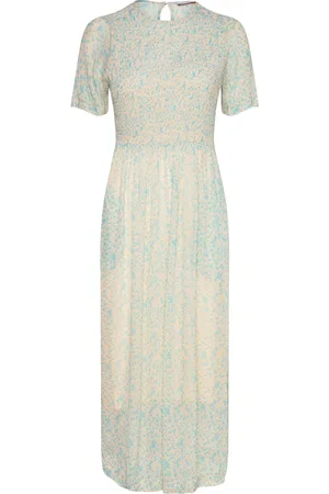 Coster Copenhagen Smock Dress In Leo Splash Print Blue