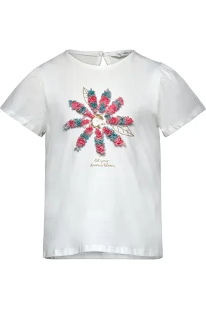 MANGO Embossed Flowers T-Shirt White