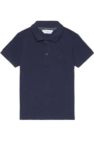 MANGO Textured Cotton Polo Shirt Navy