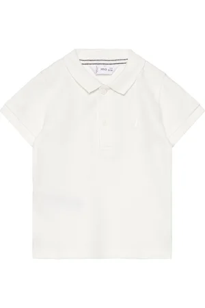MANGO Textured Cotton Polo Shirt White
