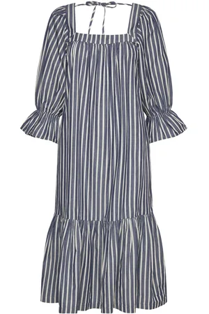 Stella Nova Striped Midi Dress Blue