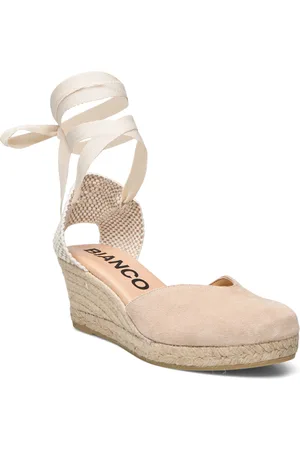 Bianco Biaibiza Wedge Espadrilles Suede Cream