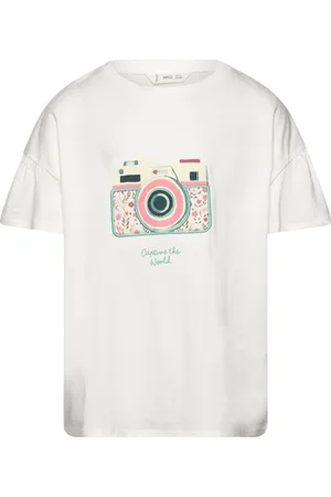 MANGO Embroidered Details Print T-Shirt White