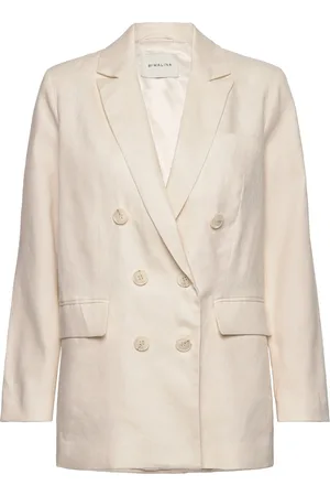 By Malina Celina Over D Linen Blazer Cream