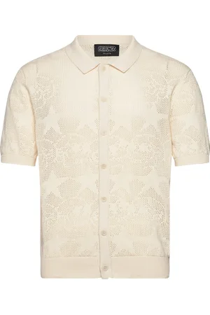 PAS DE MER Skulls Polo Sweater Cream