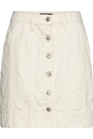 Ralph Lauren Denim Pencil Miniskirt Cream