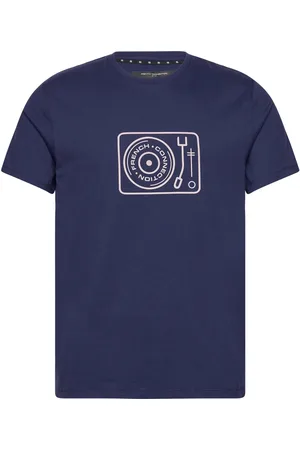 French Connection Turntable Graphic Tee Navy