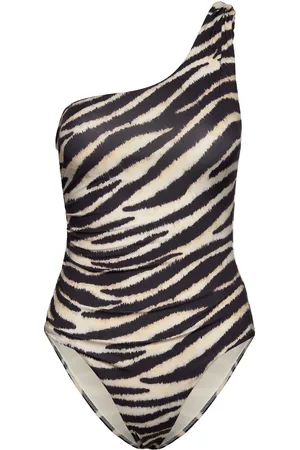 MANGO Animal Print Swimsuit Beige