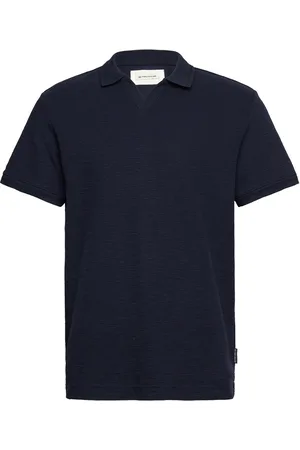 TOM TAILOR Structured Resort Collar Polo Navy