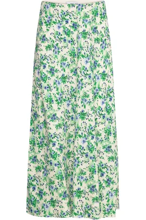 MANGO Printed Satin Skirt Patterned