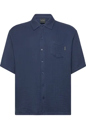 Daily paper Enzi Seersucker Ss Shirt Navy