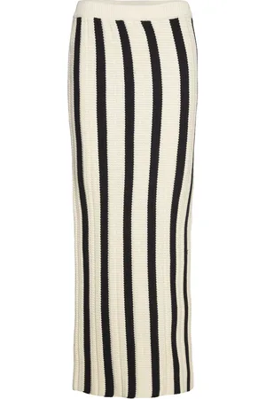 Norr Stilla Blocking Knit Skirt White