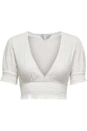ONLY Onlhannah S/S Smock Top Jrs Noos White