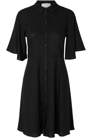 SELECTED Slfgulia 2/4 Short Shirt Dress D Black