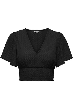 ONLY Onlhannah S/S Smock Top Jrs Noos Black