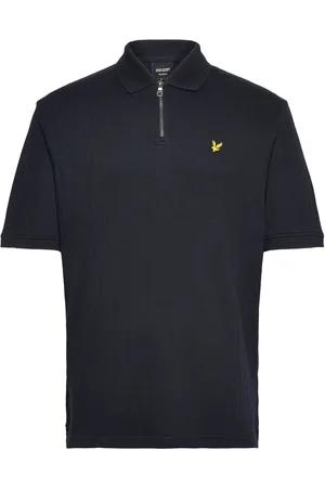 Lyle & Scott Textured Stripe Polo Shirt Navy