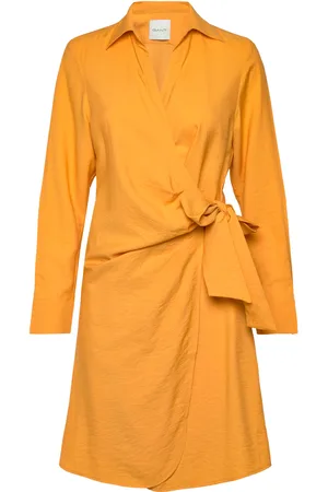GANT Slim Wrap Shirt Dress Yellow