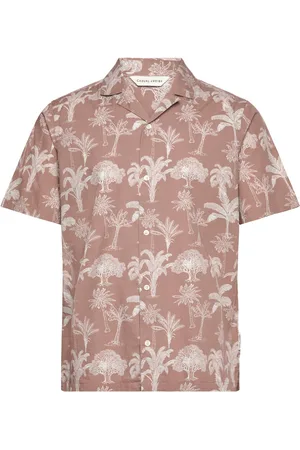 Casual Friday Cfanton Ss Rc Aop Palm Shirt Brown