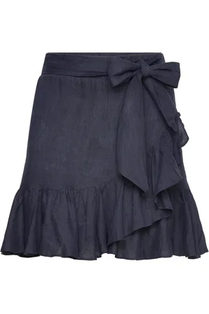 Ella&il Julli Linen Skirt Navy