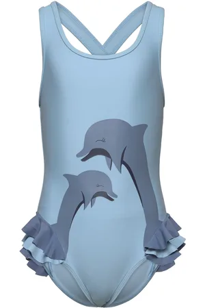 Color Kids Swimsuit W. Application Blue