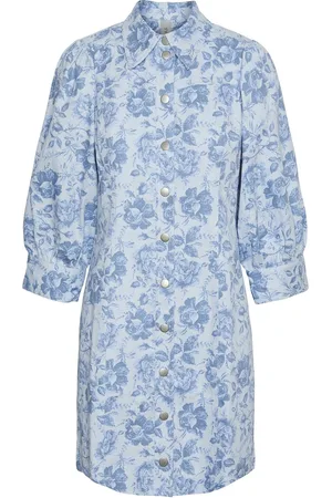 Y.A.S Lolena 3/4 Denim Shirt Dress S. Blue