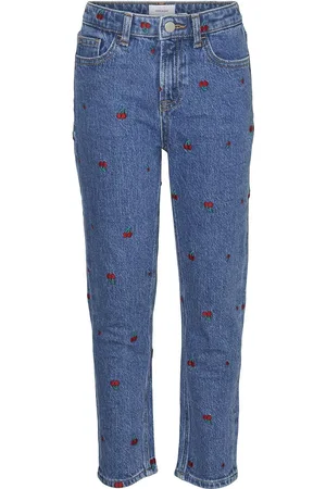 VERO MODA Vmolivia Mom Emb Denim Jeans Ra379 Girl Blue