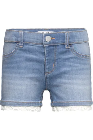Lindex Shorts Denim With Lace Blue