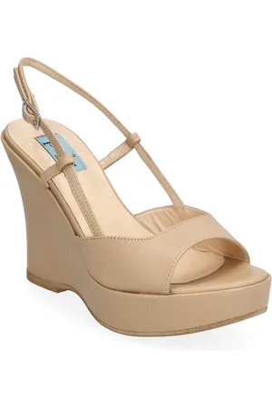 A Pair Wedge Sling-Back Beige