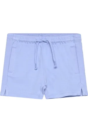 MANGO Cotton Shorts With Elastic Waist Blue