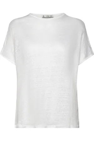 MANGO 100% Linen T-Shirt White