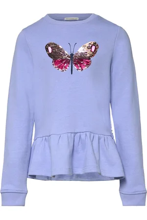 TOM TAILOR Sequins Volant Sweatshirt Blue