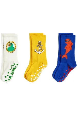 Mini Rodini Dolphin 3-Pack Anti-Slip Socks Patterned