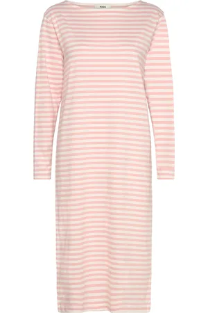 Mads Norgaard Soft Single Stripe Sille Dress Pink