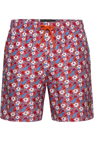 Lyle & Scott Floral Print Resort Swim Shorts Red