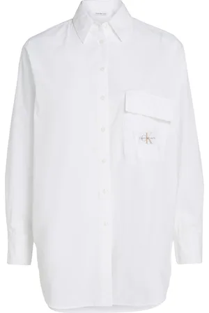 Calvin Klein Long Cotton Utility Ls Shirt White