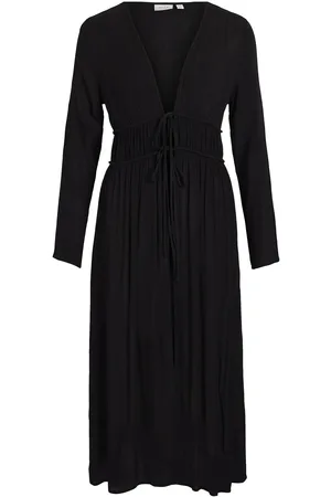 VILA Vimaeve L/S Kaftan/Ef Black