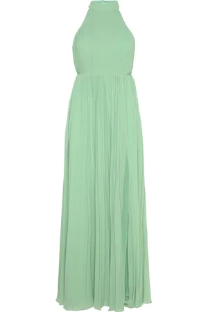 BUBBLEROOM Fionne Pleated Gown Green