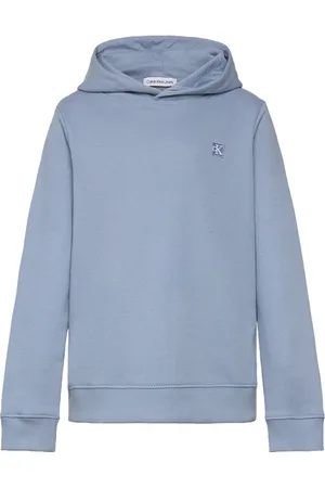 Calvin Klein Monogram Mini Badge Hoodie Blue
