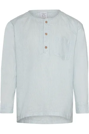 Lindex Shirt Ls Linen Blend Blue