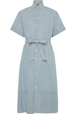 Ralph Lauren Cotton Chambray Shirtdress Blue